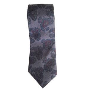 Vintage Damon Levy's Nashville Blue Paisley Woven 100% Silk Neck Tie USA Made